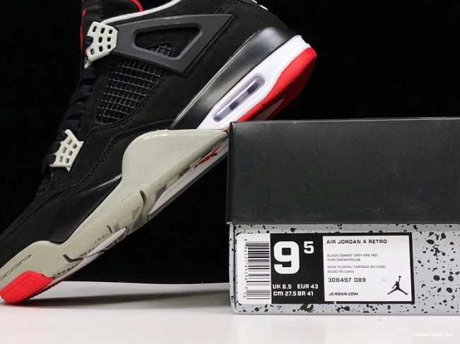 4 JORDAN CEMENT RETRO 308497-060 BLACK 1208